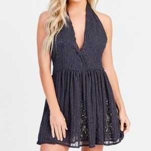 Beaded halter backless dress ✨